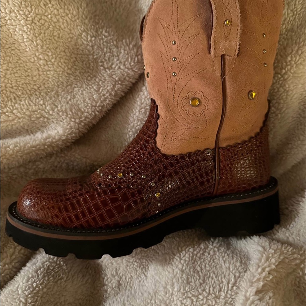 Ariat Brown and Tan Heeled Boots